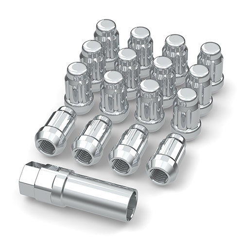 BULLITE Lug Nut Set Chrome with Key & Valve Stem 10x1.25 - 16 Pieces