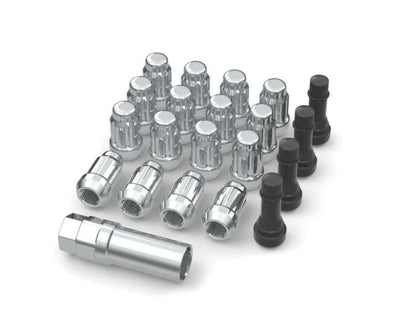 BULLITE Lug Nut Set Chrome with Key & Valve Stem - 12x1.25, 16 Pieces
