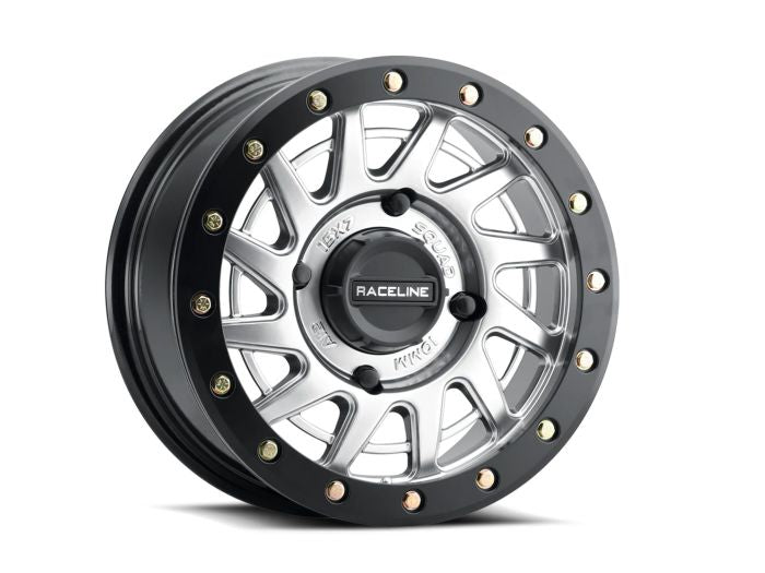 RACELINE Squad Hyper Silver with Black Ring 15x7 Wheel - 4x156 Bolt Pattern +38 Offset