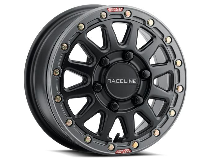 RACELINE Alpha Black with Gunmetal Ring 15x10 Wheel - 4x137 Bolt Pattern +10 Offset