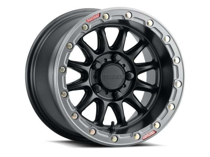 RACELINE Alpha Black with Gunmetal Ring 15x7 Inch Wheel - 4x137 Bolt Pattern +10 Offset