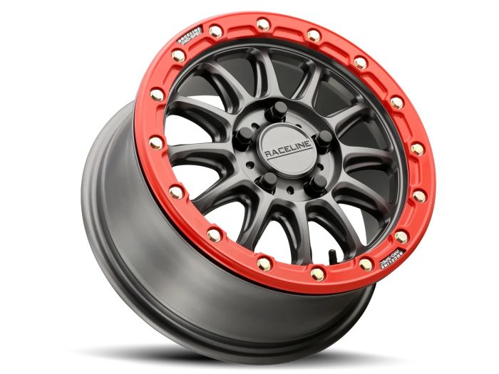 Raceline Alpha Gunmetal with Red Ring 15x7 Wheel - 5x114.3 Bolt Pattern +53 Offset