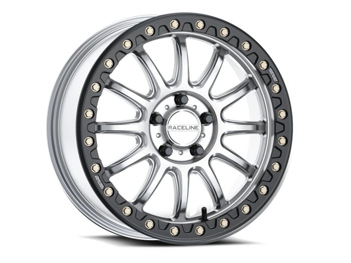 Raceline Alpha Hyper Silver Wheel with Black Ring – 17x7 inches, 5x114.3 Bolt Pattern, +25 Offset