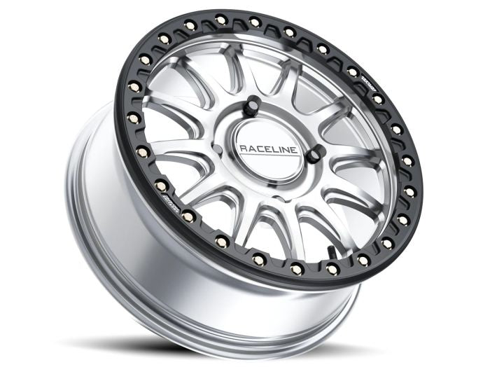 Raceline Alpha Hyper Silver Wheel with Black Outter Ring – 17x7 inches, 4x156 Bolt Pattern, +25 Offset