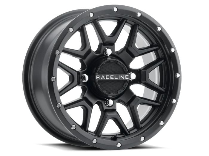 RACELINE Krank Black 14x7 Wheel with 4x110 Bolt Pattern and +10mm Offset