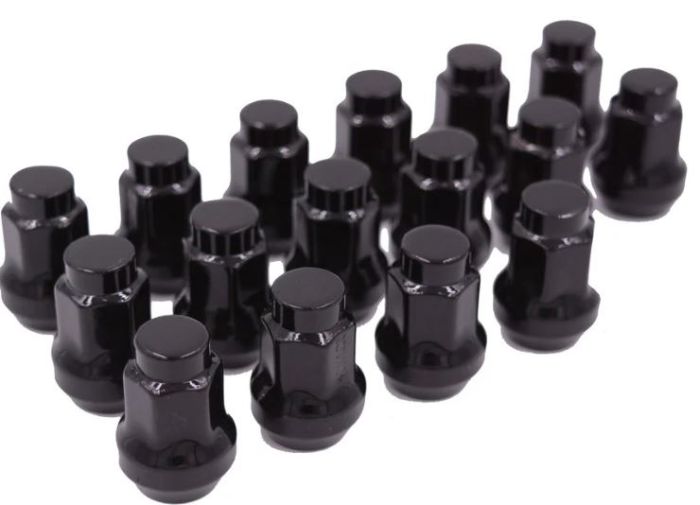RACELINE 16 Pack 3/8" x 24mm Conical Hex Lug Nuts - Black, Part Number RLUG-BX13B