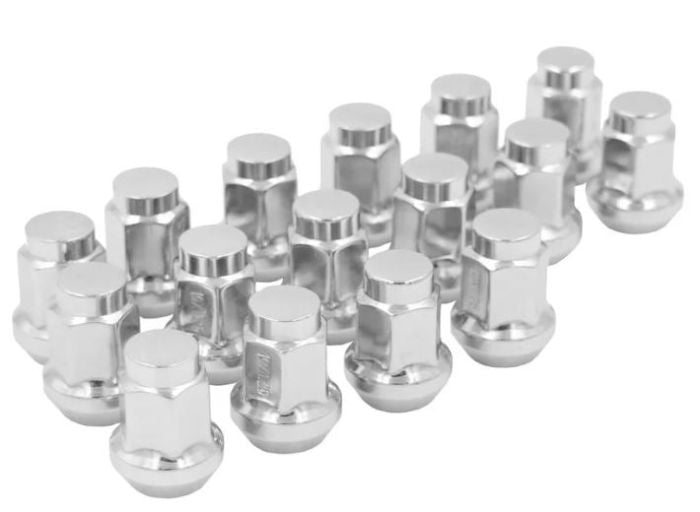 RACELINE 16 Pack Conical Chrome Lug Nuts - 3/8" x 24mm Hex, 14mm Thread Size