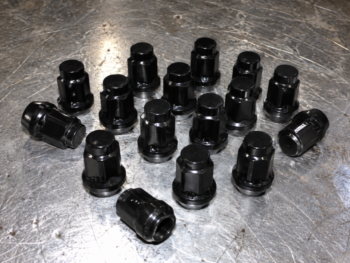 Raceline RLUG-BX14B Black Conical Lug Nuts, 10 x 1.25 Thread, 14mm Hex, 16-Pack