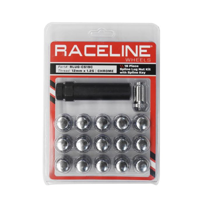 Raceline RLUG-CS19C 16 Pack 12x1.25 Spline Lug Nuts - Heavy Duty Wheel Fasteners