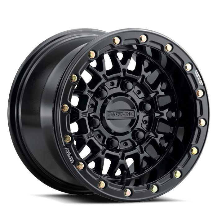 Raceline A15GB Omega Gloss Black 15x10 Inch Wheel with 6x139.7 Bolt Pattern and +25mm Offset