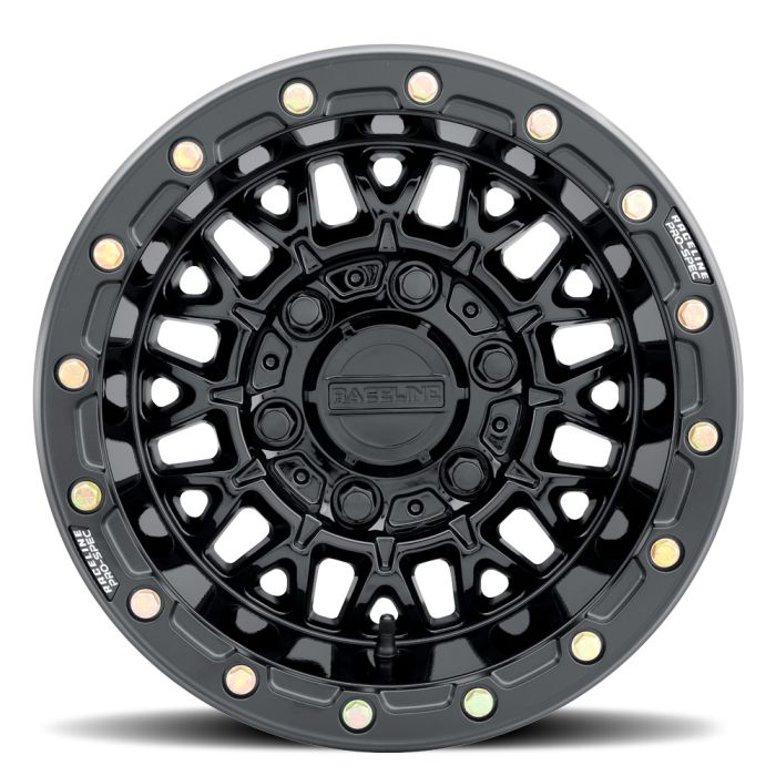 Raceline A15GB Omega Gloss Black 15x10 Inch Wheel with 6x139.7 Bolt Pattern and +25mm Offset