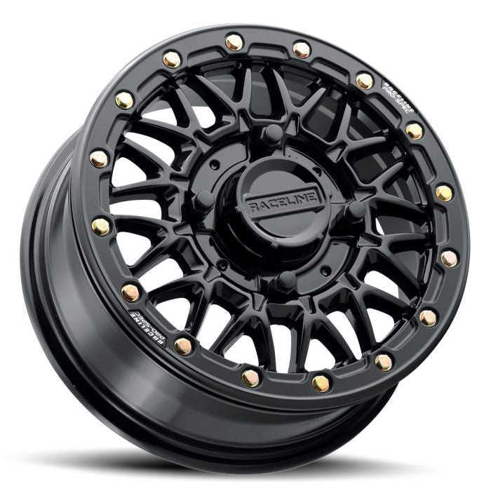 RACELINE A15GB Omega Gloss Black 15x6 Inch Wheel with 4x156 Bolt Pattern and +40mm Offset