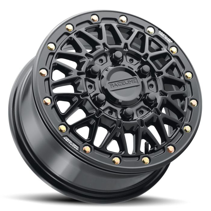 RACELINE A15GB Omega Gloss Black 15x6.5 Inch Wheel with 6x139.7 Bolt Pattern and +74mm Offset