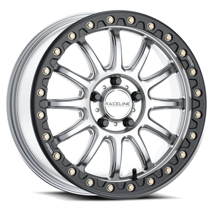 Raceline A14SB Alpha Hyper Silver Wheel with Black Outer Ring – 15x7 Inch, 5x114.3 Bolt Pattern, +25 Offset