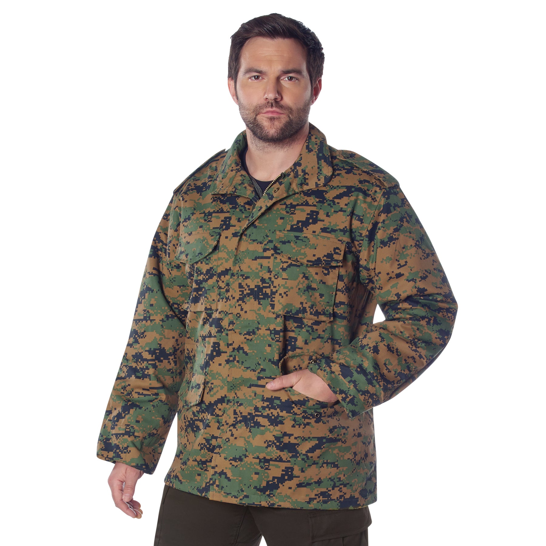 Rothco M-65 Field Jacket Woodland Digital Camo Size Large