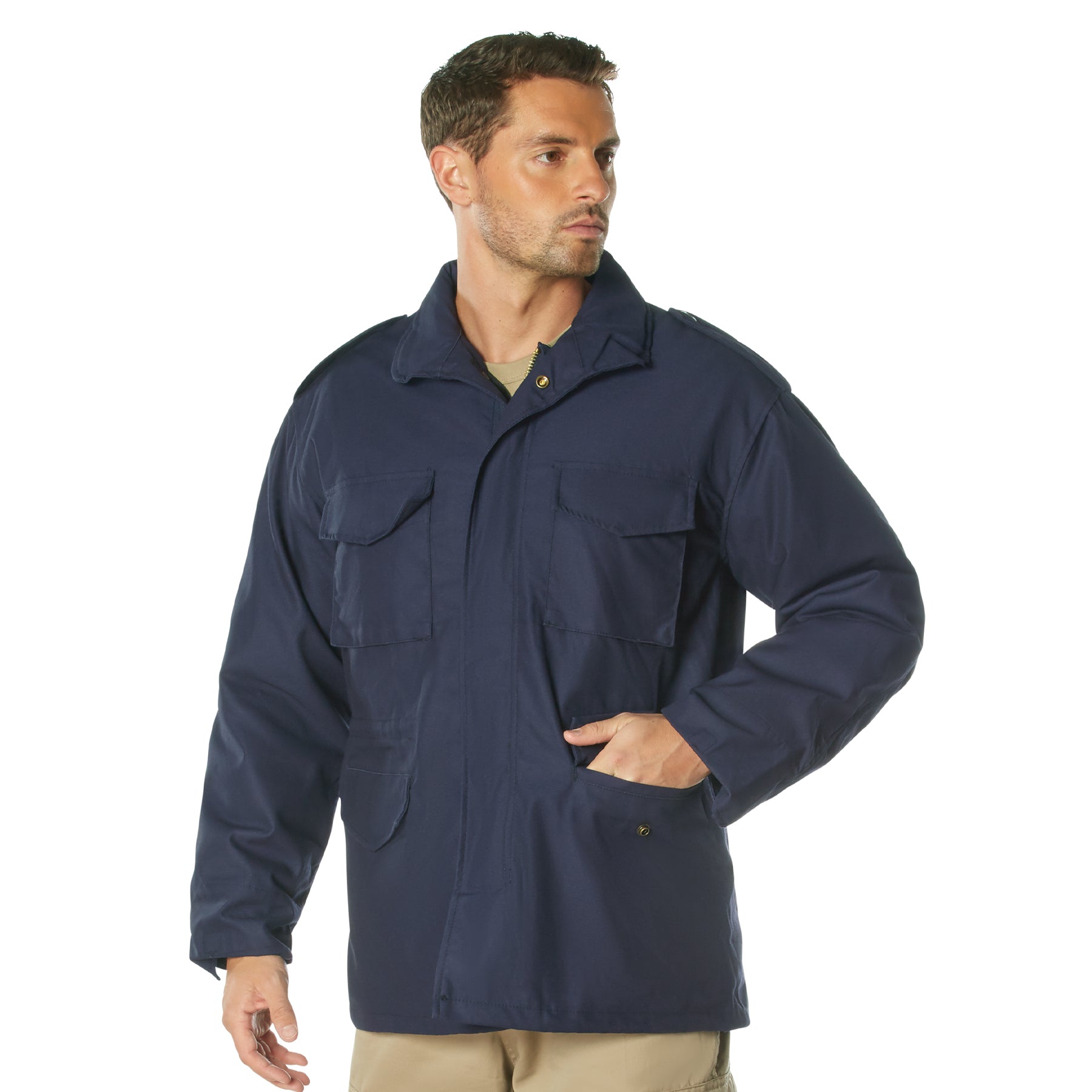Rothco M-65 Field Jacket Navy Blue Size XS - Water-Resistant Military-Style Outerwear