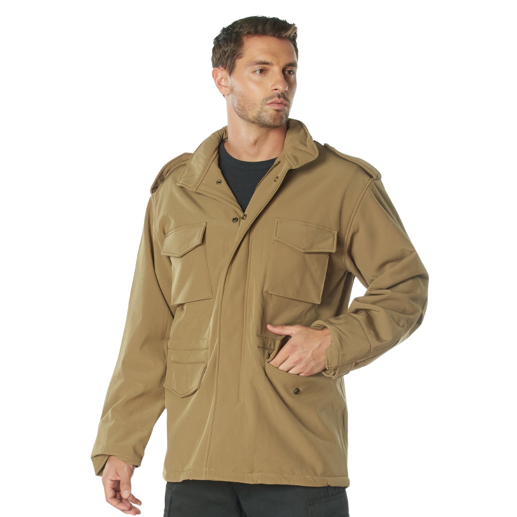 Rothco Soft Shell Tactical M-65 Field Jacket in Coyote Brown, Size 2XL