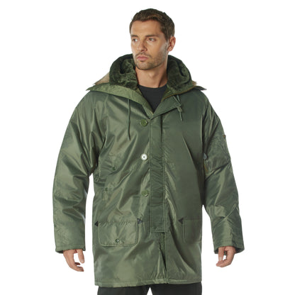 Rothco N-3B Parka in Sage Green Size Large – Military-Style Cold Weather Jacket with Heavy-Duty Water-Repellent Outer Shell