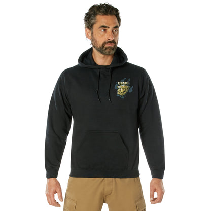 Black Ink U.S.M.C. Bulldog Hooded Pullover Sweatshirt Size S – Officially Licensed Marine Corps Apparel