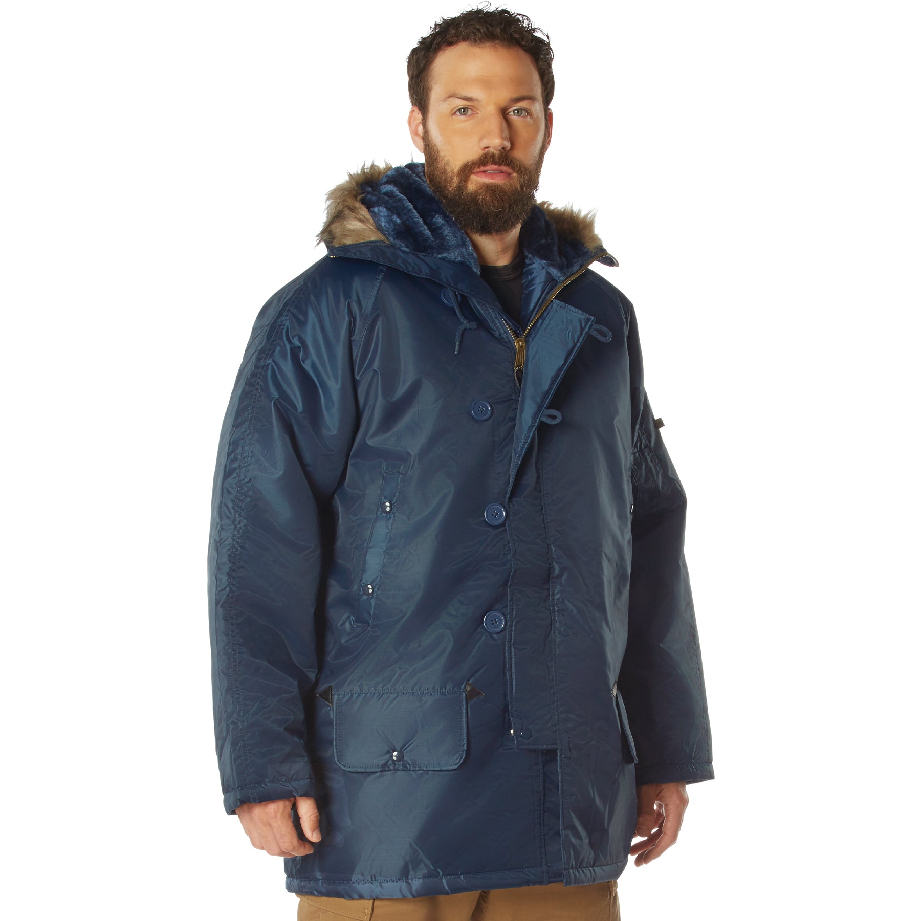 Rothco N-3B Parka Navy Blue Size M – Heavy-Duty Military-Style Cold Weather Jacket