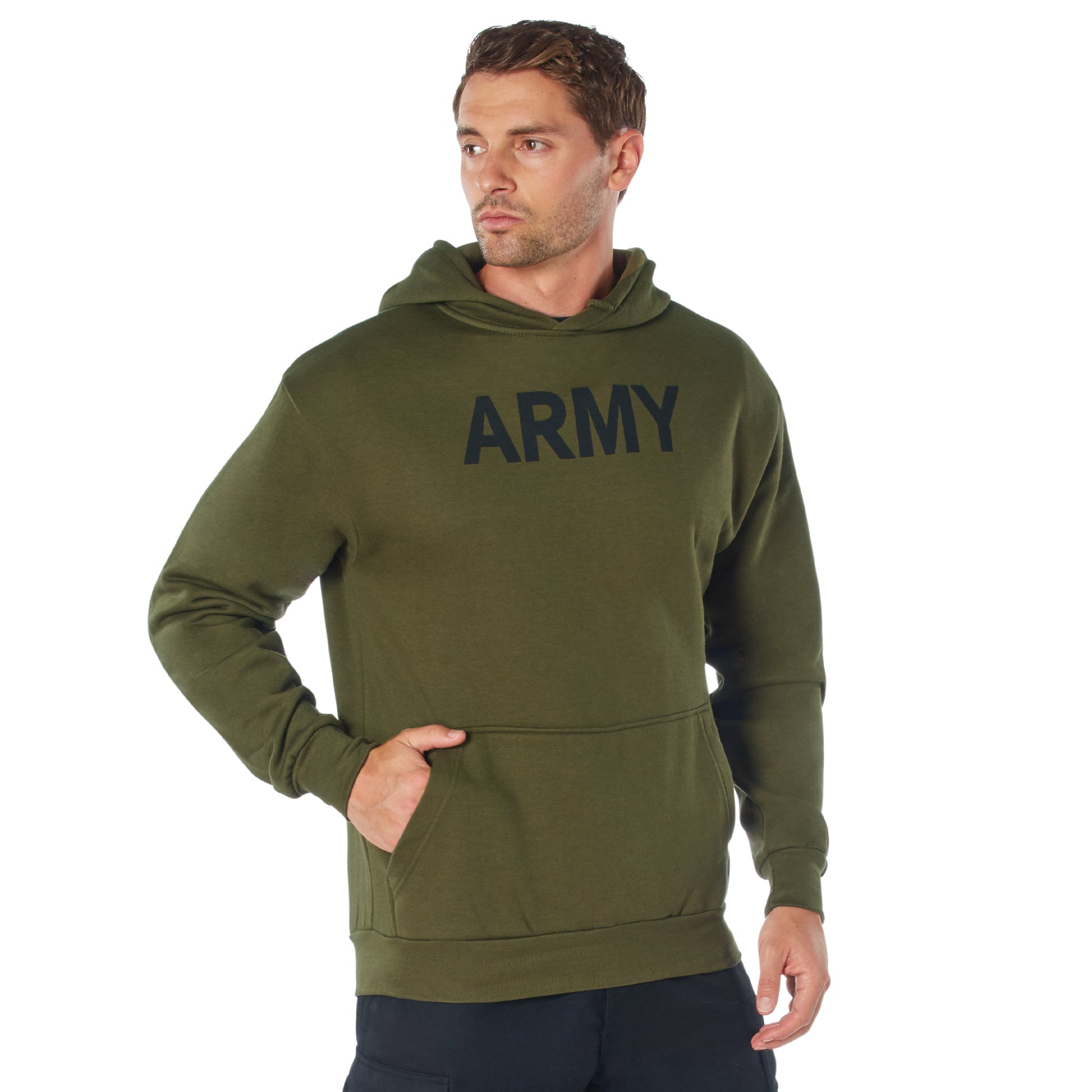 Rothco Army PT Pullover Hooded Sweatshirt Olive Drab Size M