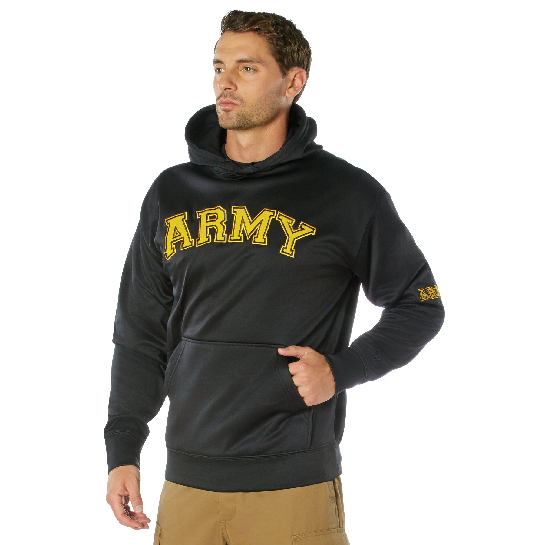 Rothco Army Pullover Hoodie in Black, Size M – Durable Tactical Outdoor Apparel