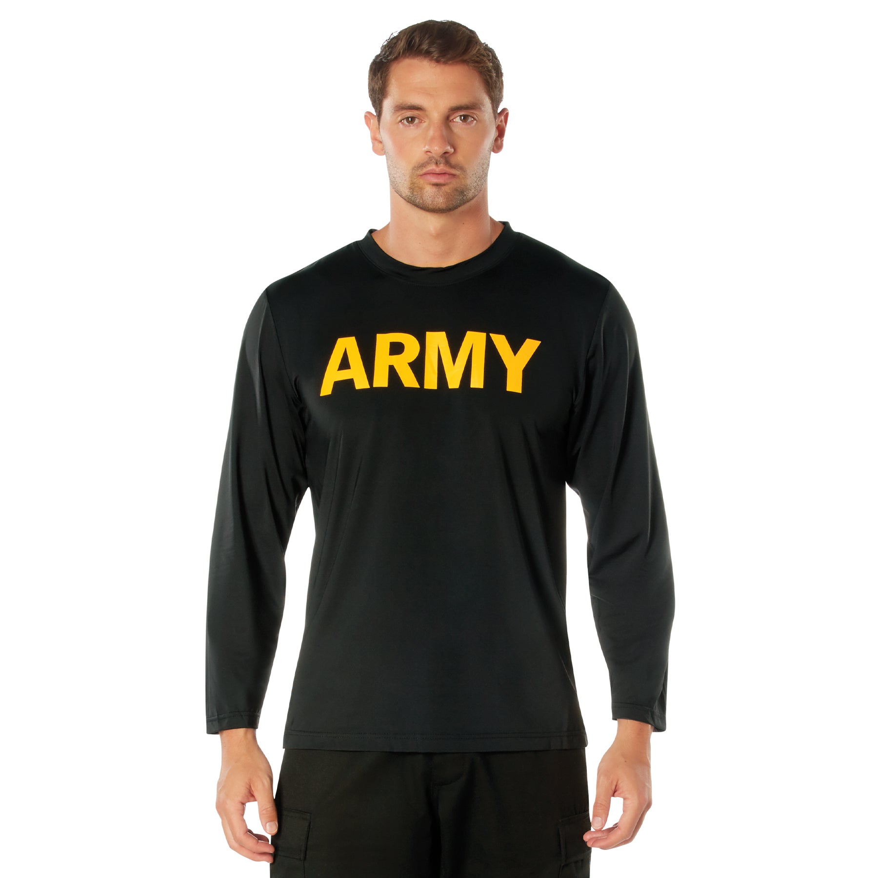Rothco Long Sleeve Army PT Shirt Size Large with Moisture-Wicking Performance