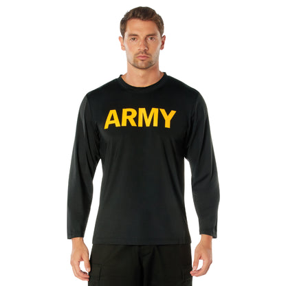 Rothco Long Sleeve Army PT Shirt Size Large with Moisture-Wicking Performance