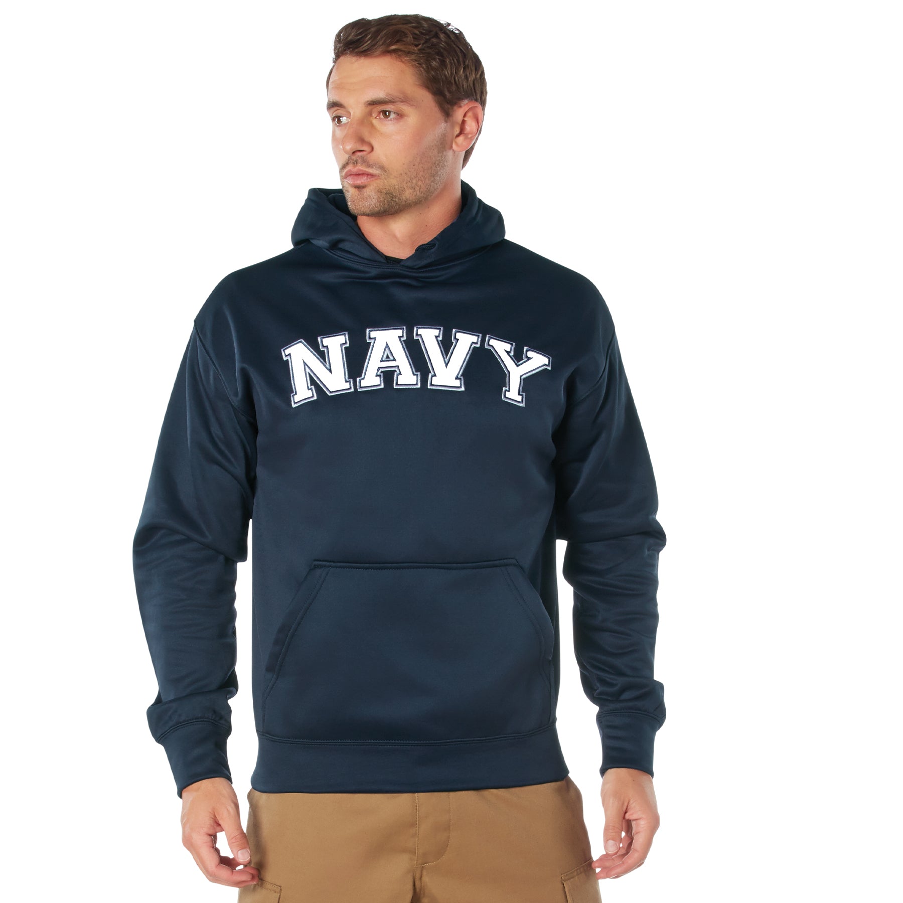 Rothco Navy Embroidered Pullover Hoodie Size M - Patriotic Military Support Sweatshirt