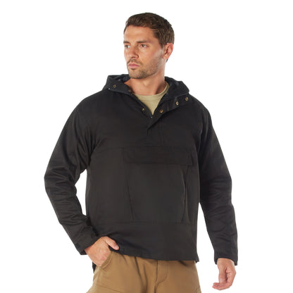 Rothco Anorak Parka Black Size Small – Durable Cotton-Poly Pullover Jacket with Hood and Storage Pocket