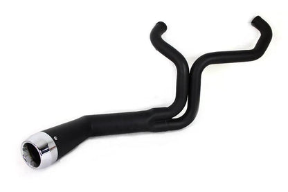 V-Twin FLT Offset Megaphone 2:1 Exhaust System with Black Finish and Chrome Header Set - Part #9104 by V-Twin