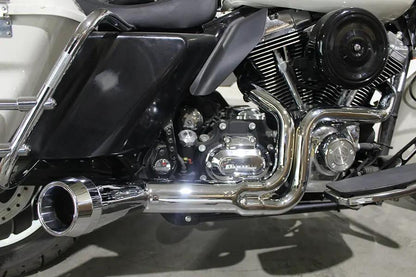 V-Twin FLT Offset Megaphone 2:1 Exhaust System for Harley Davidson FLT 2006-2015 by V-Twin