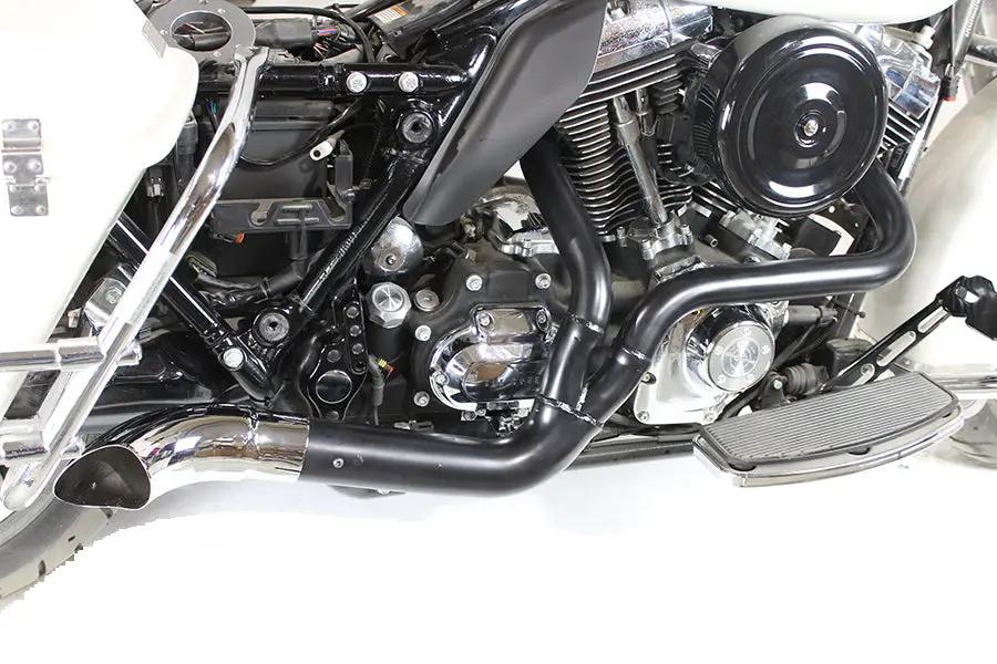 V-Twin 2 into 1 Exhaust Header Set Black for Harley Davidson FLT (2007-2016) by V-Twin