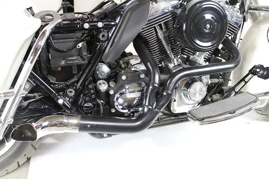 V-Twin 2 into 1 Exhaust Header Set Black for Harley Davidson FLT (2007-2016) by V-Twin