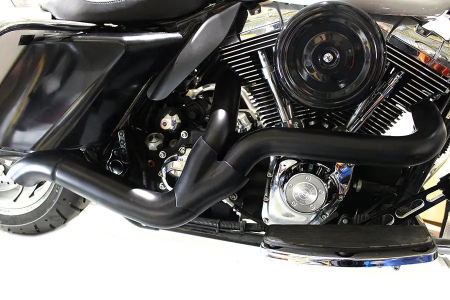 V-Twin 2 into 1 Exhaust Header Set Black for Harley Davidson FLT (2007-2016) by V-Twin
