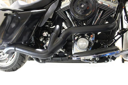 V-Twin 2 into 1 Exhaust Header Set Black for Harley Davidson FLT (2007-2016) by V-Twin