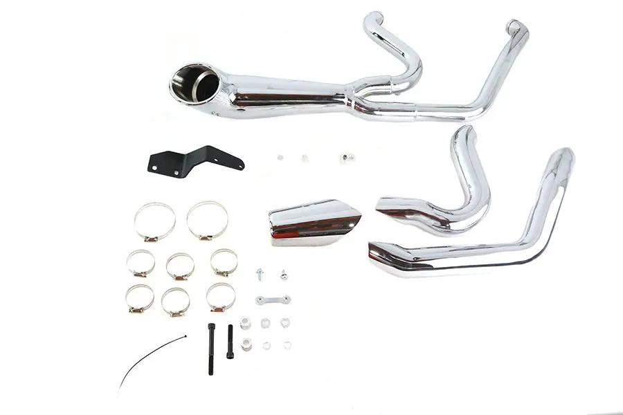 V-Twin M8 2:1 Exhaust Header Set Chrome for Harley Davidson FLT Models by V-Twin
