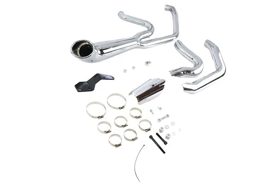 V-Twin M8 2:1 Exhaust Header Set Chrome for Harley Davidson FLT Models by V-Twin