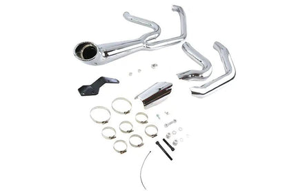 V-Twin M8 2:1 Exhaust Header Set Chrome for Harley Davidson FLT Models by V-Twin