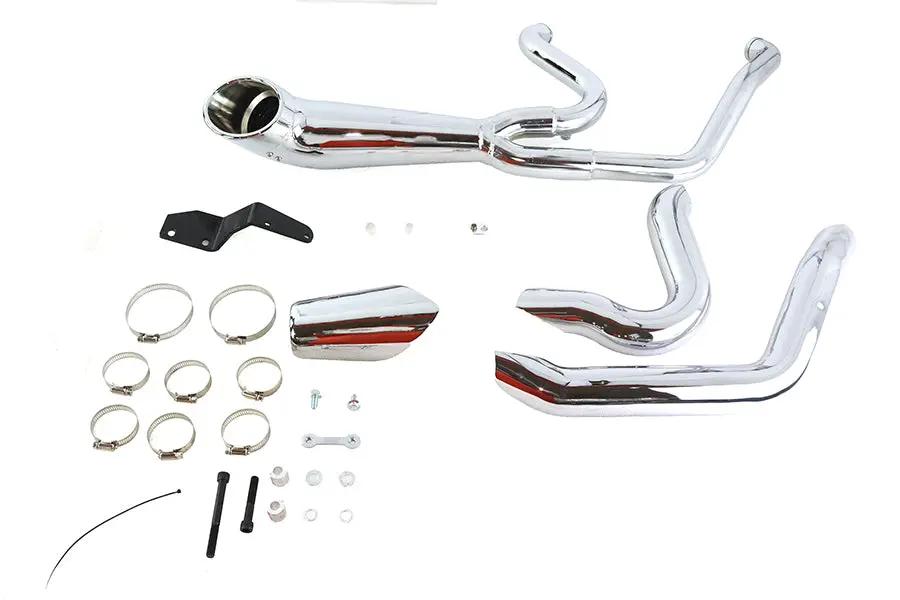 V-Twin M8 2:1 Exhaust Header Set Chrome for Harley Davidson FLT Models by V-Twin