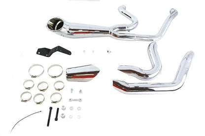 V-Twin M8 2:1 Exhaust Header Set Chrome for Harley Davidson FLT Models by V-Twin