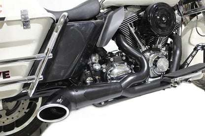 V-Twin 2:1 Exhaust Header Set Black for Harley Davidson FLT (1996-2005) by V-Twin