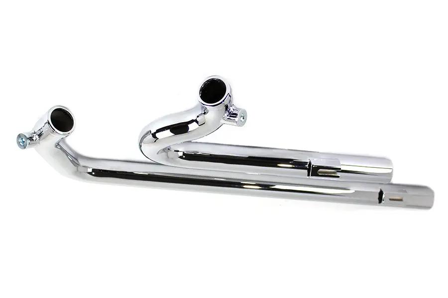 V-Twin Chrome Shotgun Style Exhaust Drag Pipe Set for Harley Davidson FXD 1991-2000 by V-Twin
