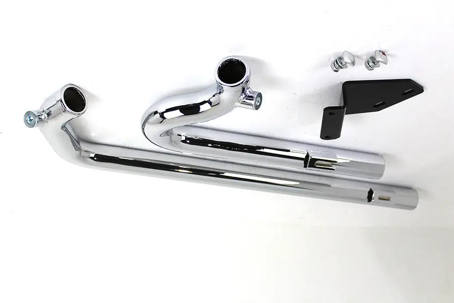 V-Twin Chrome Shotgun Style Exhaust Drag Pipe Set for Harley Davidson FXD 1991-2000 by V-Twin
