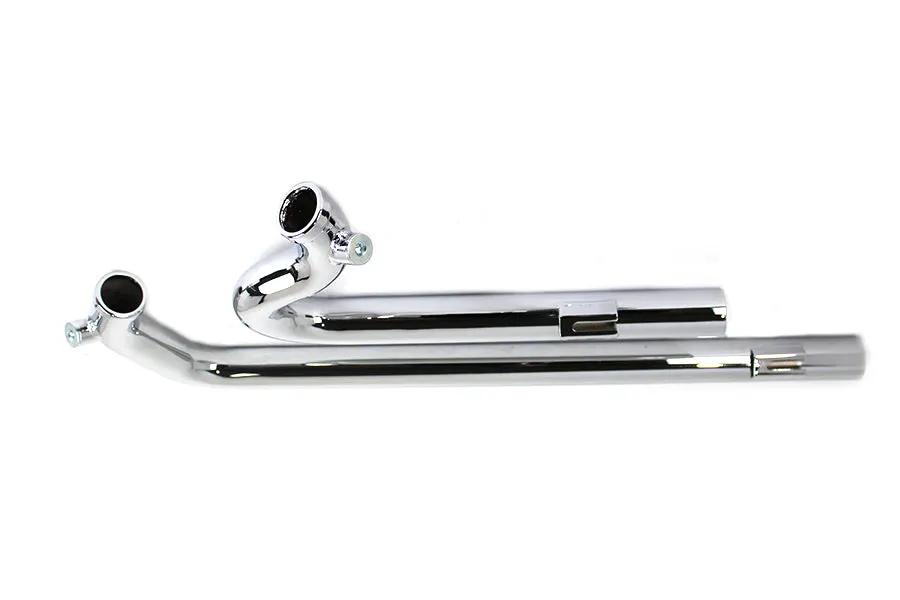 V-Twin Chrome Shotgun Style Exhaust Drag Pipe Set for Harley Davidson FXD 1991-2000 by V-Twin
