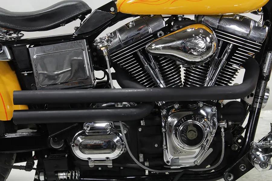 V-Twin Exhaust Drag Pipe Set Black Shotgun Style for Harley Davidson FXD (1991-2000) by V-Twin