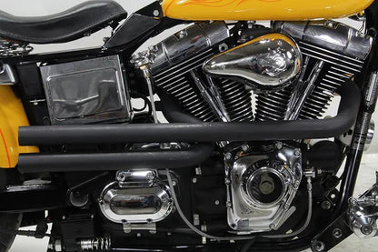V-Twin Exhaust Drag Pipe Set Black Shotgun Style for Harley Davidson FXD (1991-2000) by V-Twin