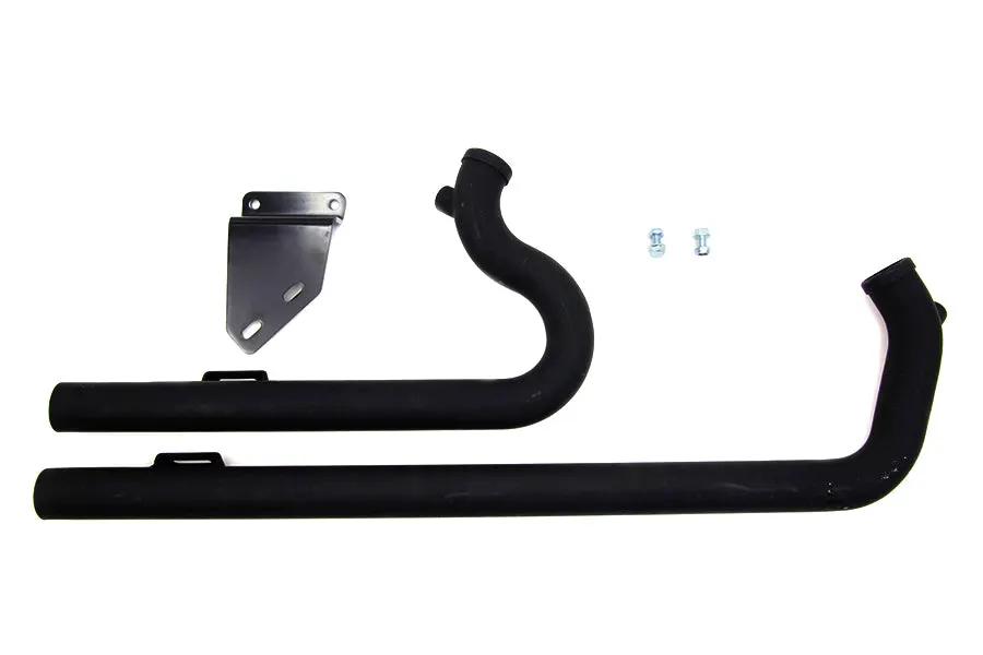V-Twin Exhaust Drag Pipe Set Black Shotgun Style for Harley Davidson FXD (1991-2000) by V-Twin