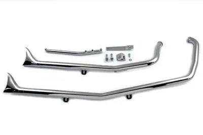 Paughco Exhaust Drag Pipe Set Fishtail Chrome for Harley Davidson FXST (2000-2006) by Paughco