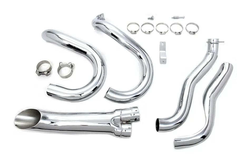 V-Twin Chrome 2 into 1 Exhaust Header Set for Harley Davidson FL Models by V-Twin